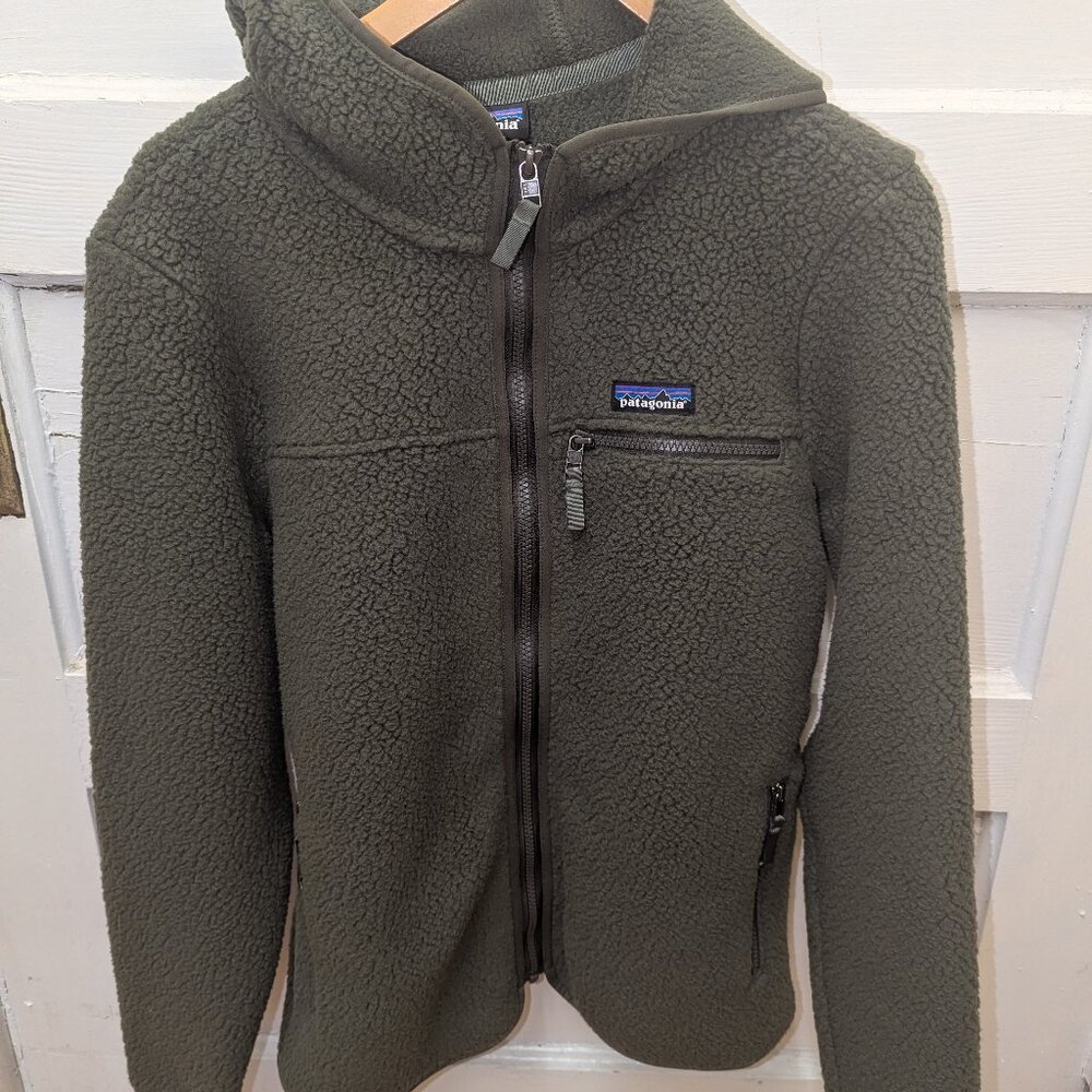 NWT Patagonia Women's Retro Pile Fleece Hoody- Pine Needle Green - Picture 3 of 3